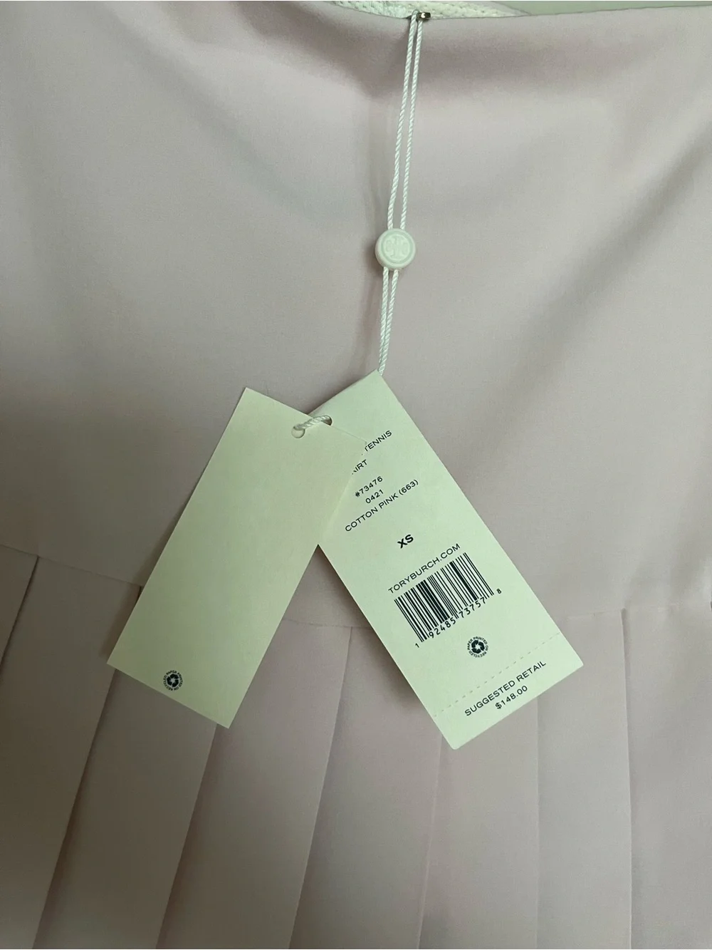 $148 NWT Tory Burch Pleated Hem Tennis Golf Pickleball Skirt Skort Cotton Pink